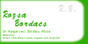 rozsa bordacs business card